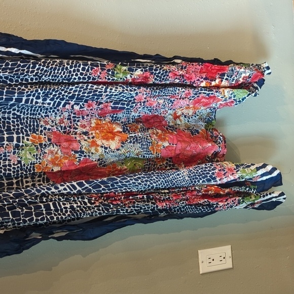 Anthropologie Nalini Kimono Longline One Size Floral Swim Cover Hawaii Boho - Picture 3 of 11